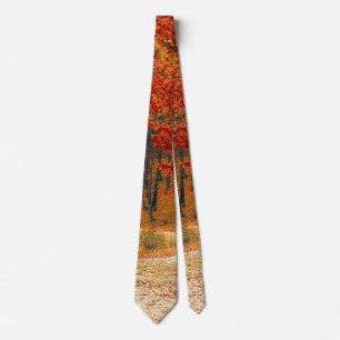 autumn in the forest neck tie