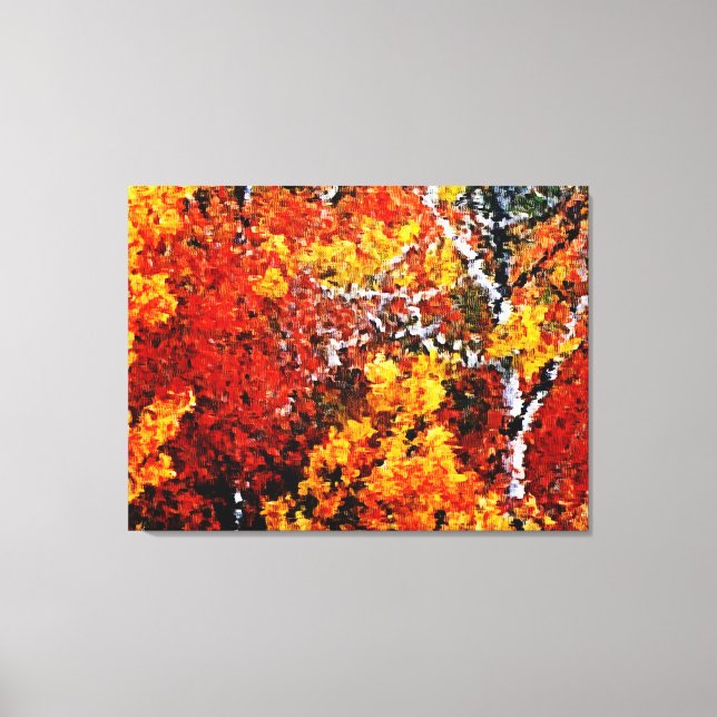 Autumn in the Forest - Painting Art Wrapped canvas Print (Front)