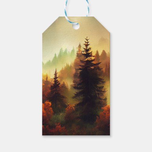 Autumn in the Mountains Landscape Postcard Gift Tags