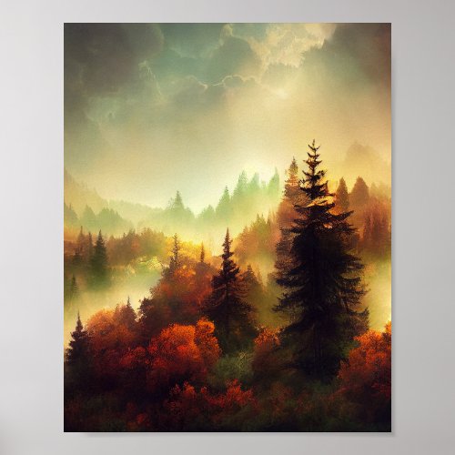 Autumn in the Mountains Landscape Poster