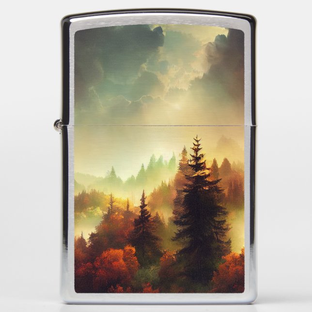 Autumn in the Mountains Landscape Zippo Lighter (Front)