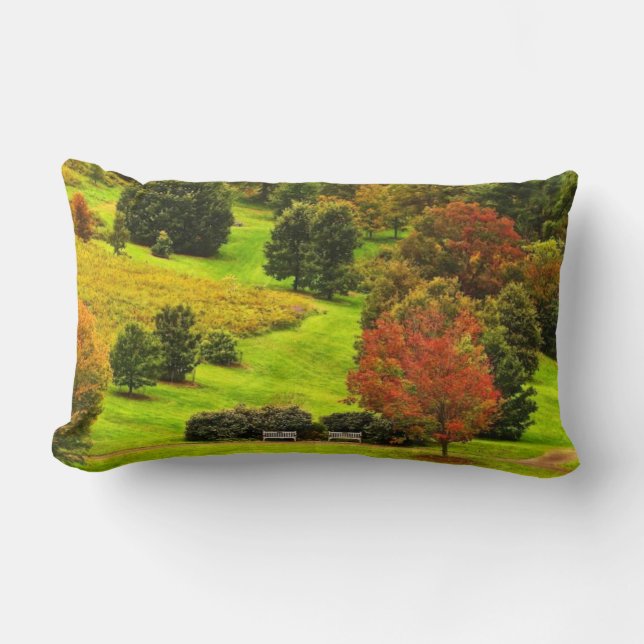 Autumn in the Park Lumbar Pillow (Front)
