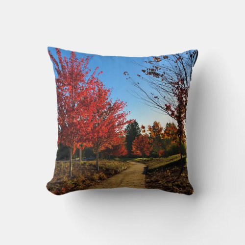 Autumn in the Park Oregon Throw Pillow