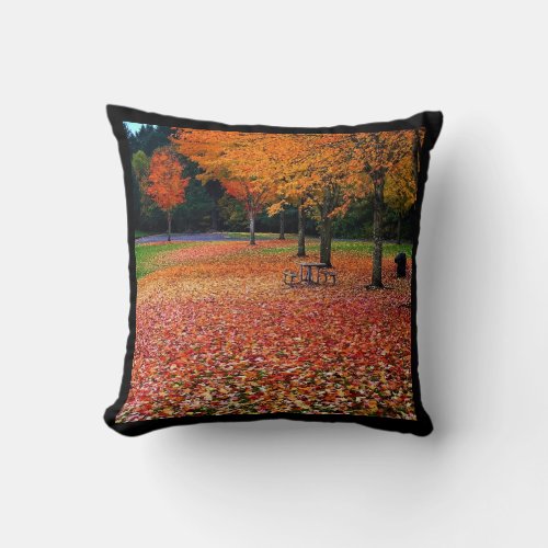 Autumn in the Park Throw Pillow