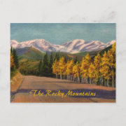 Autumn In The Rockies Vintage Postcard