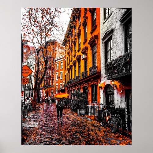 Autumn in The West Village Poster