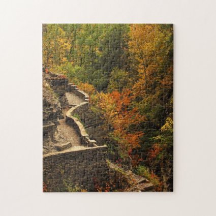 Autumn in Treman State Park Jigsaw Puzzle