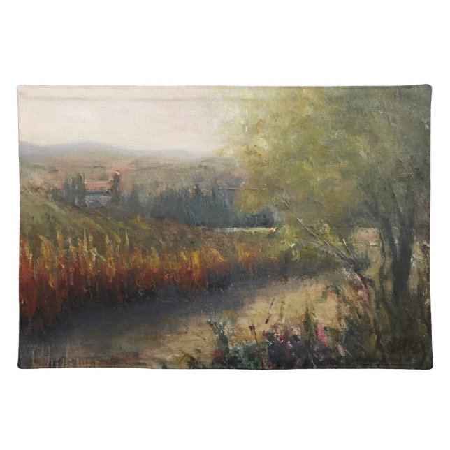 Autumn in Umbria Original Artwork  Cloth Placemat (Front)