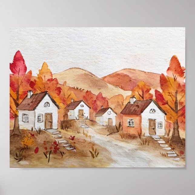 Autumn in Virginia Watercolor Poster (Front)
