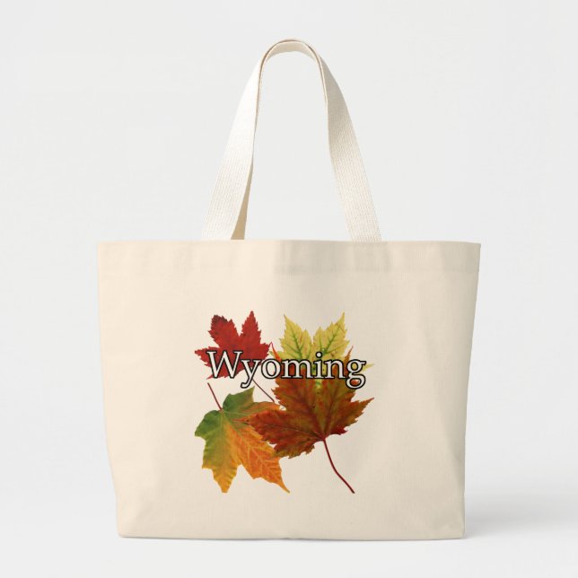 AUTUMN IN WYOMING LARGE TOTE BAG (Front)