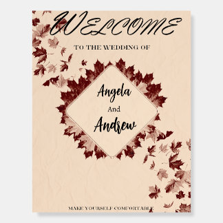 Autumn-Inspired Wedding Welcome Sign