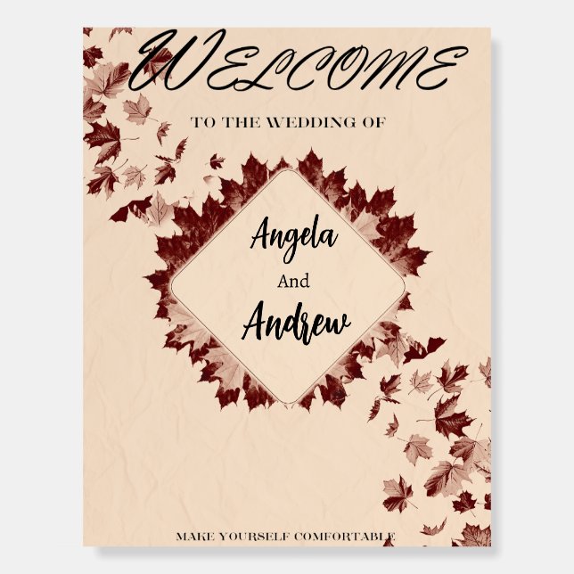Autumn-Inspired Wedding Welcome Sign (Front)