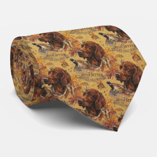 Autumn Irish Setter and Pheasant Hunting Art Neck Tie
