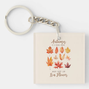 Autumn is a Second Spring – Fall Leaves Keychain