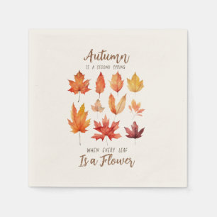 Autumn is a Second Spring – Fall Leaves Napkins