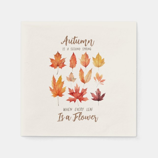 Autumn is a Second Spring – Fall Leaves Napkins (Front)