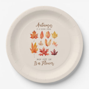 Autumn is a Second Spring – Fall Leaves Paper Plates
