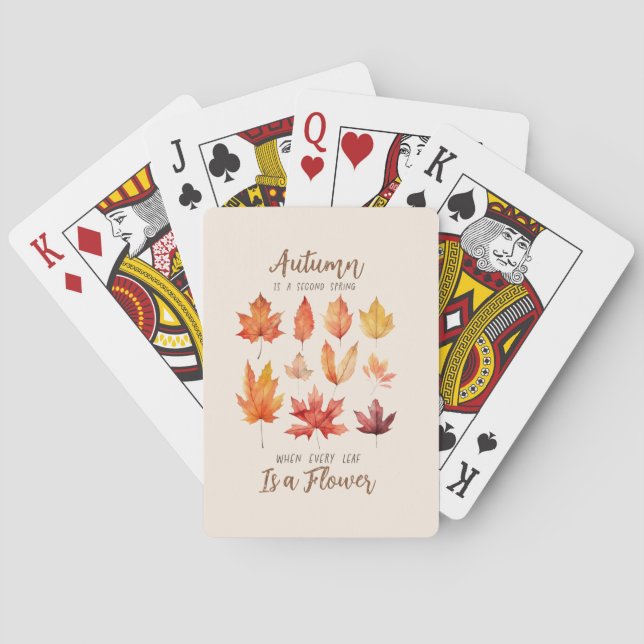 Autumn is a Second Spring – Fall Leaves Poker Cards (Back)