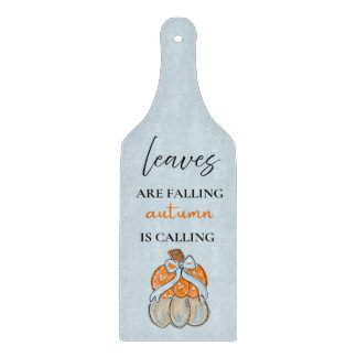 Autumn Is Calling Pumpkin Glass Cutting Board
