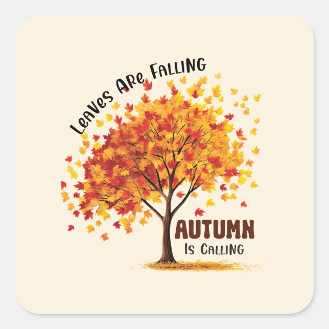 Autumn is Calling Square Sticker (Front)