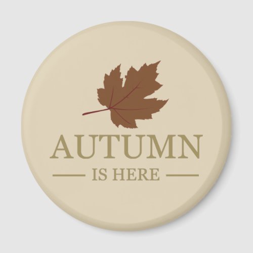 Autumn is here watercolor leaves fall magnet