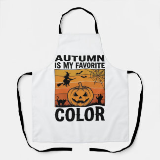 Autumn Is My Favorite Color Halloween Pumpkin Desi Apron