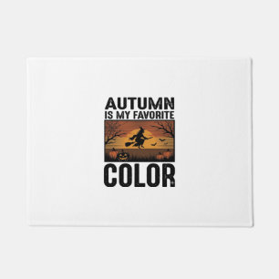 Autumn Is My Favorite Color Halloween Witch Design Doormat