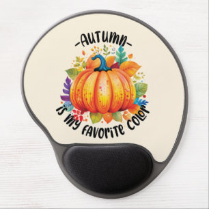 Autumn Is My Favorite Color – Pumpkin and Leaves Gel Mouse Pad