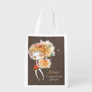 Autumn Is My Favorite Whimsical Reusable Grocery Bag