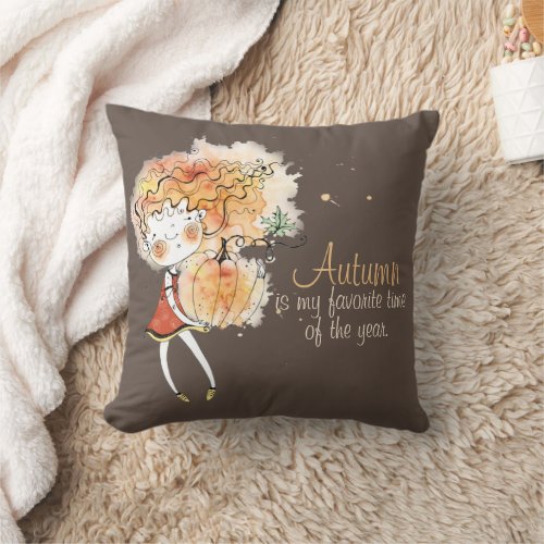 Autumn Is My Favorite Whimsical Throw Pillow