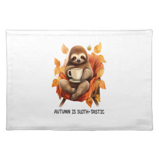 Autumn is Sloth Tastic Cloth Placemat