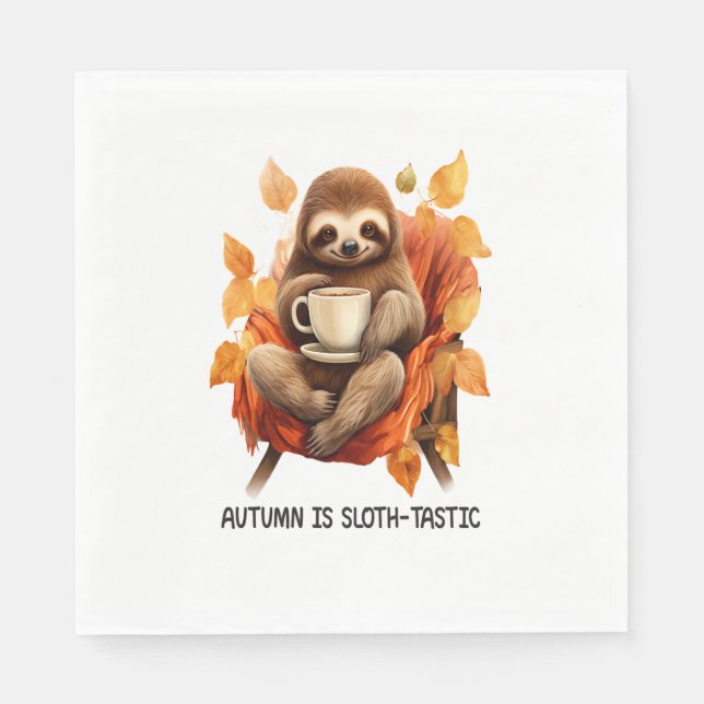 Autumn is Sloth Tastic Napkins (Front)