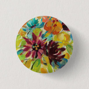 Autumn Joy Flowers Button