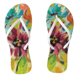 Autumn Joy Flowers Flip Flops