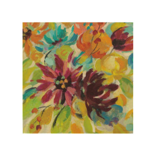 Autumn Joy Flowers Wood Wall Decor