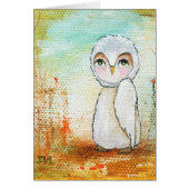 Autumn Joy, White Owl Whimsical Abstract Art (Front)