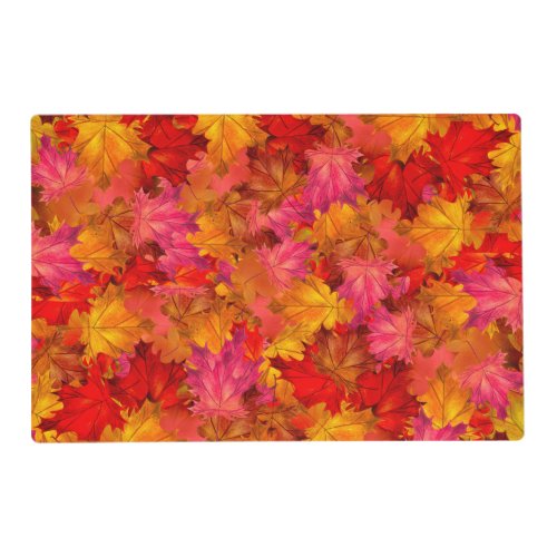 Autumn Kaleidoscope Vibrant Leaves Reversible Placemat