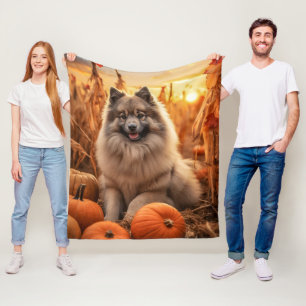 Autumn Keeshond – Cozy & Cheerful Fleece Blanket