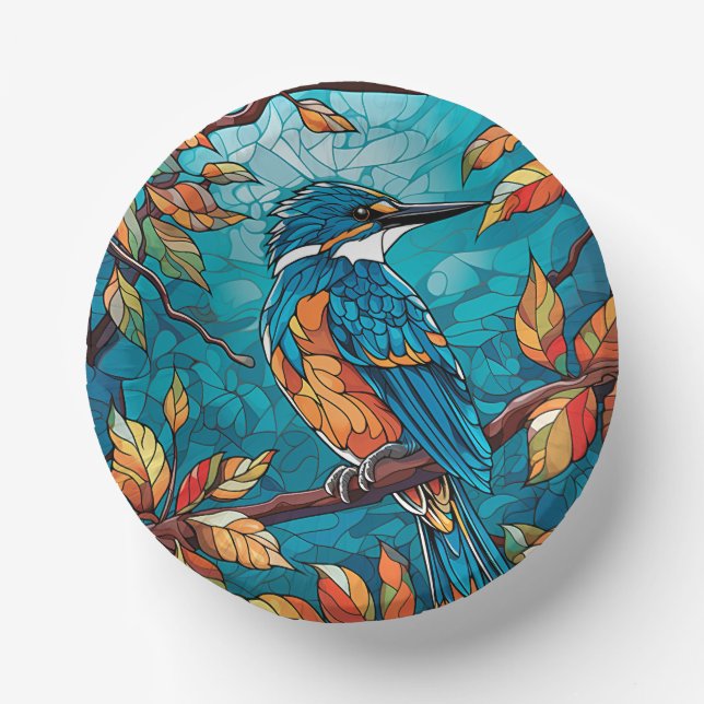 Autumn Kingfisher Paper Bowls (Front)