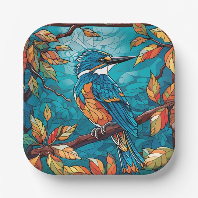 Autumn Kingfisher Paper Plates