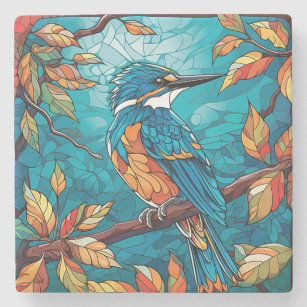 Autumn Kingfisher Stone Coaster