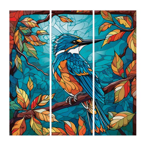 Autumn Kingfisher Triptych