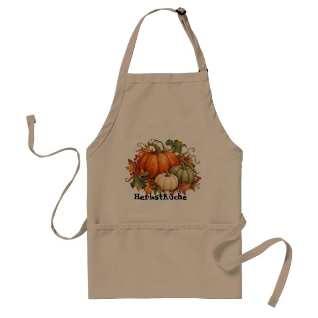 Autumn Kitchen - Apron with Pumpkins and Fall (Front)