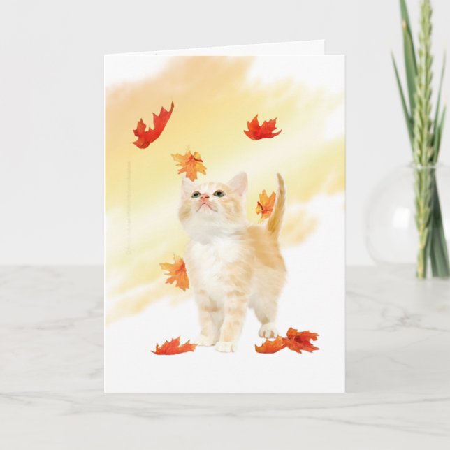 Autumn Kitten Card (Front)