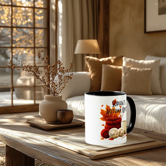 Autumn Knitting Coffee Mug – Cozy Fall Yarn Design (Creator Uploaded)