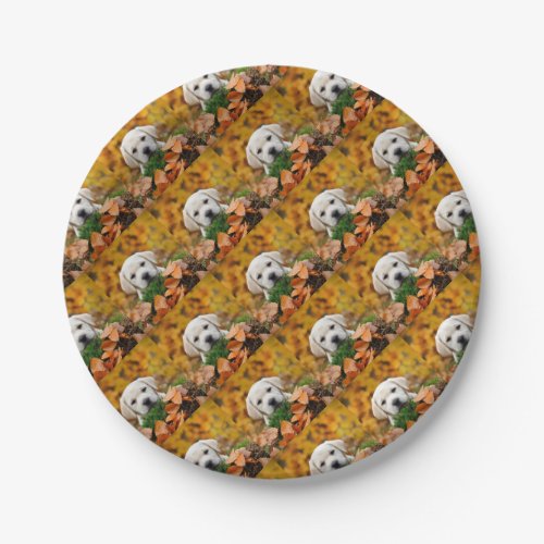Autumn Labrador Paper Plates