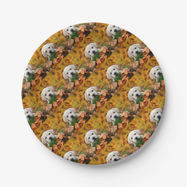 Autumn Labrador Paper Plates (Front)