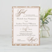 Autumn Lace Religious Wedding Invitation (Standing Front)