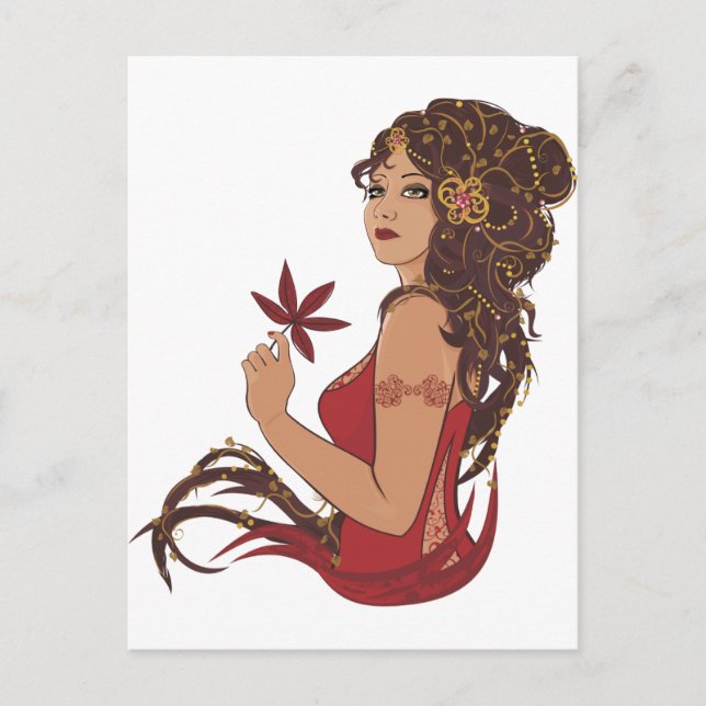 Autumn lady postcard (Front)