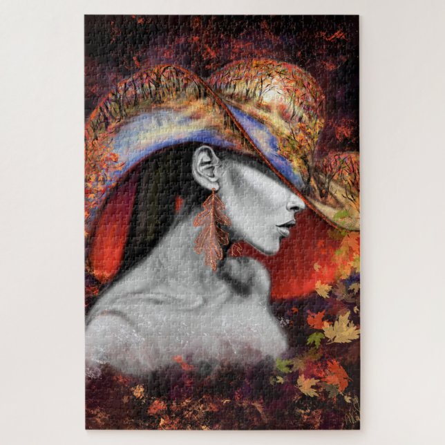 Autumn Lady Puzzle - Painting Art (Vertical)